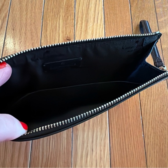 Kate Spade Staci Medium Double Zip Wristlet Purse Warm Beige & Black K6122 $149